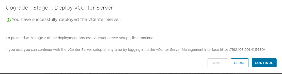 Vcenter  Installer Stage 2