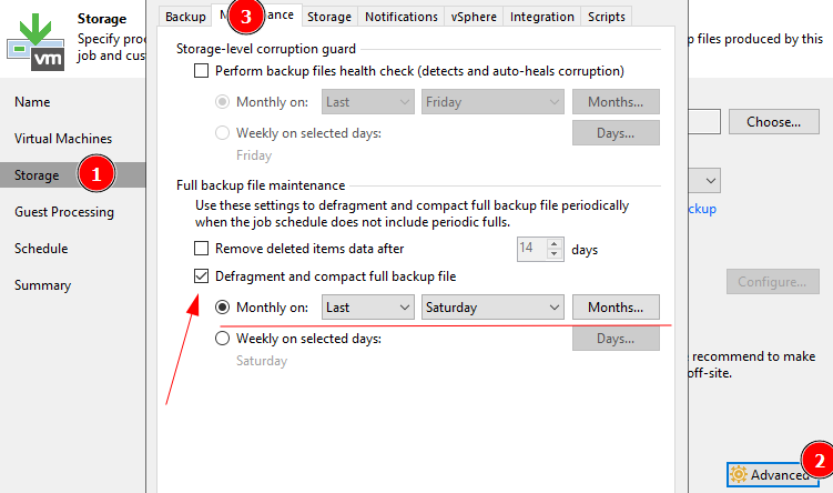 veeam Defragment and compact full backup file